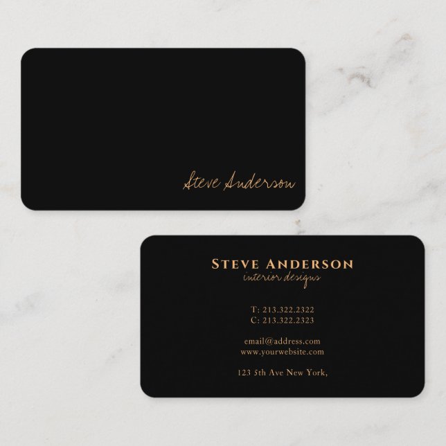 Tarjeta De Visita Firma de oro elegante y moderna (Anverso / Reverso)