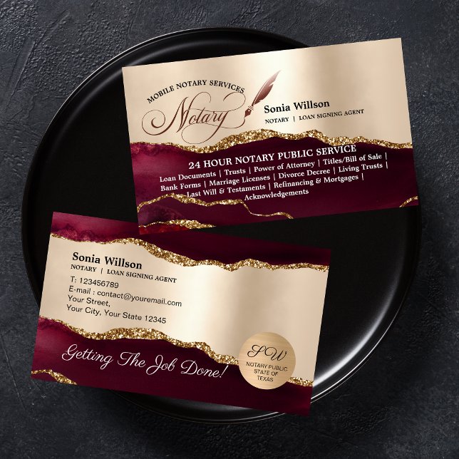 Tarjeta De Visita Firma de préstamo de notario público móvil (Subido por el creador)