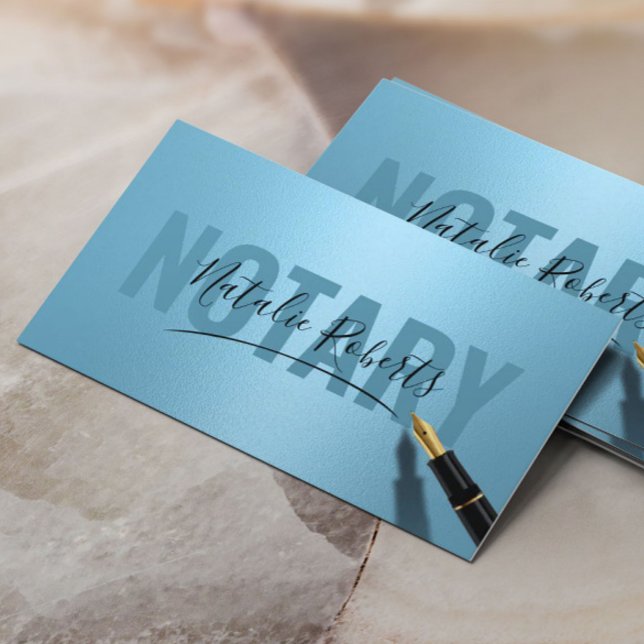 Tarjeta De Visita Firma del servicio de notario móvil azul claro mod (Subido por el creador)