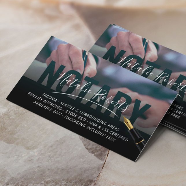 Tarjeta De Visita Firma elegante del agente de firma del Notario Móv (Subido por el creador)