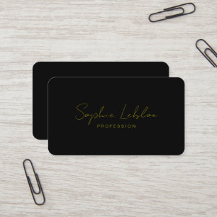 Tarjeta De Visita Firma elegante minimalista Simple Negro