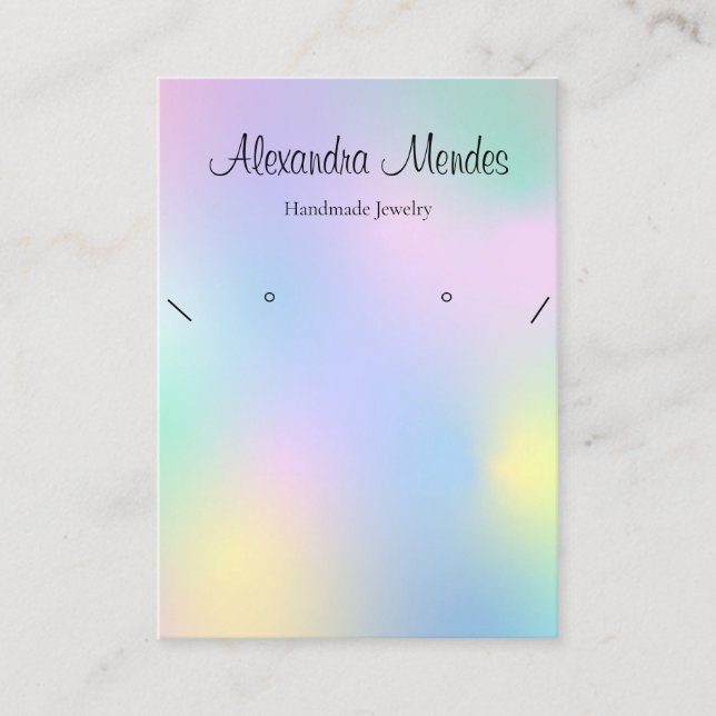 Tarjeta De Visita Firma Guión Arco Iris Holograma Colocación (Anverso)