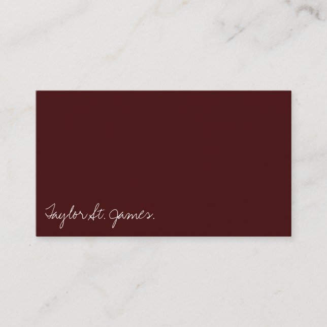 Tarjeta De Visita Firma manuscrita Personalizado de época Borgoña  (Anverso)