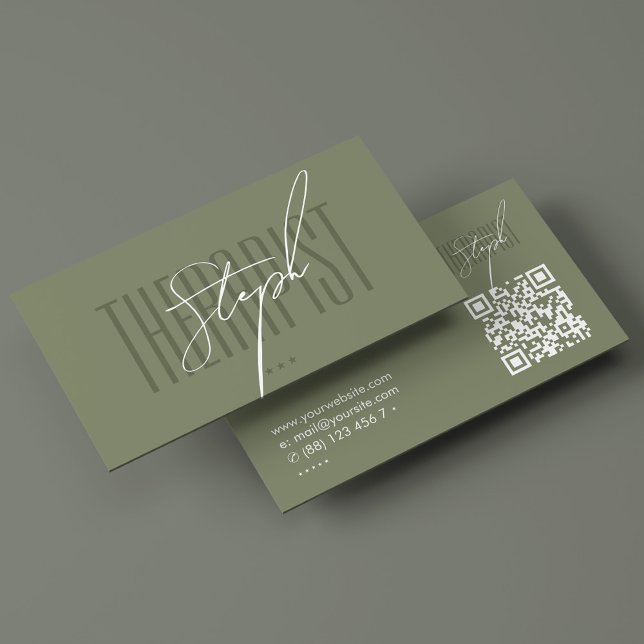 Tarjeta De Visita Firma mínima fisioterapeuta Sage moderna (Minimal Physical Therapist Podiatrist Sage Modern Business Card
)