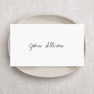 Tarjeta De Visita Firma minimalista Guión blanco simple moderno