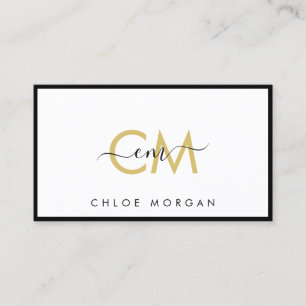 Tarjeta De Visita Firma moderna de escritura de oro negro de moda de