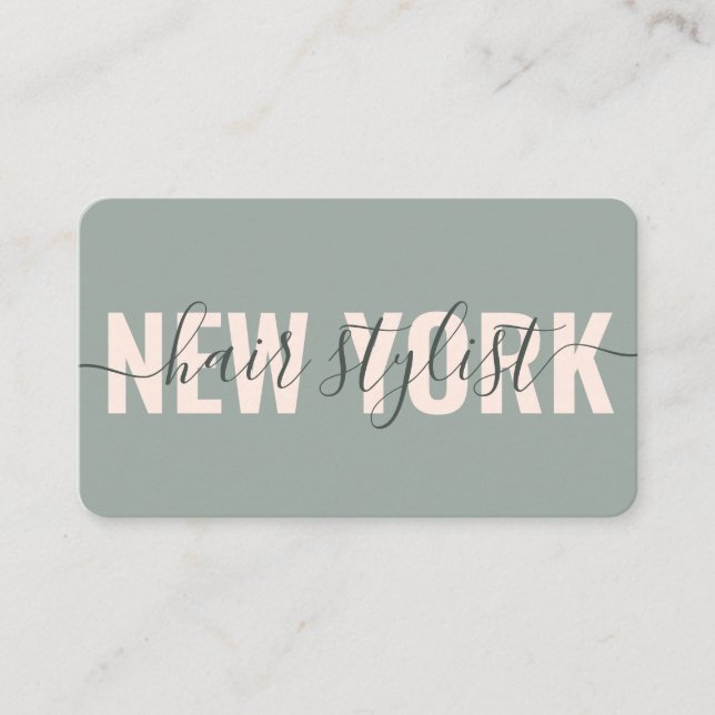 Tarjeta De Visita Firma moderna del guión del estilo de cabello rosa (Anverso)