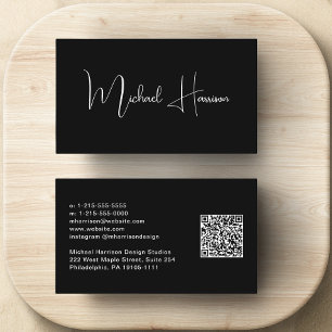 Tarjeta De Visita Firma moderna Secuencia de comandos QR Código prof