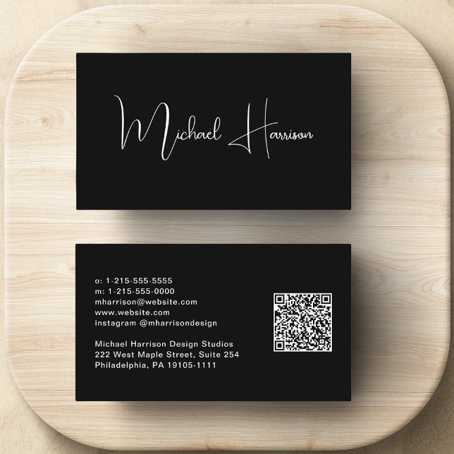 Tarjeta De Visita Firma moderna Secuencia de comandos QR Código prof (Capture attention, make connections, and leave a lasting impression with our modern QR business card)
