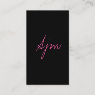 Tarjeta De Visita Firma Monograma 2 / Negro y pin