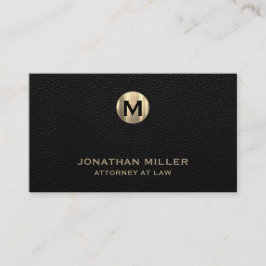 Tarjeta De Visita Firma Monograma de Oro Profesionales Jurídicos