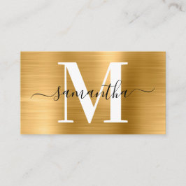 Tarjeta De Visita Firma Monograma Dorado Shimmer