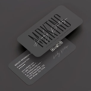 Tarjeta De Visita Firma profesional elegante gris oscuro moderno