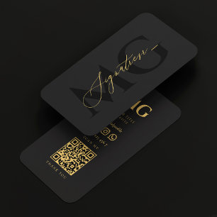 Tarjeta De Visita Firma profesional moderna Elegante Negro