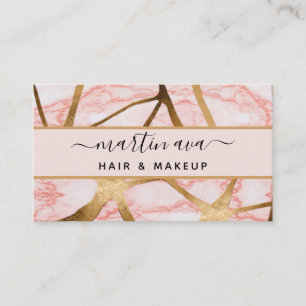 Tarjeta De Visita Firma Script Glam Purpurina Marble rosa moderno