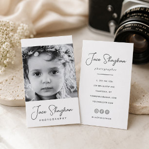 Tarjeta De Visita Firma Simple Fotografía de Escritura Elegante
