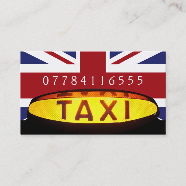 Tarjeta De Visita Firma Taxi Británica (Anverso)