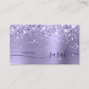 Tarjeta De Visita Firme Estiloso Glam Glitter Lavanda Pálido