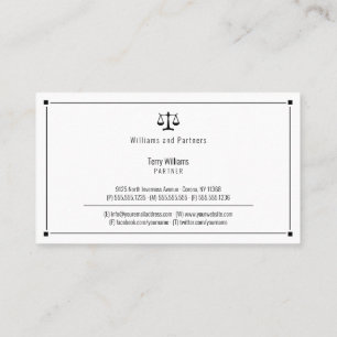 Tarjeta De Visita FISCAL DE DERECHO   Elegante y elegante