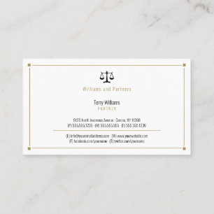 Tarjeta De Visita FISCAL DE DERECHO   Elegante y elegante