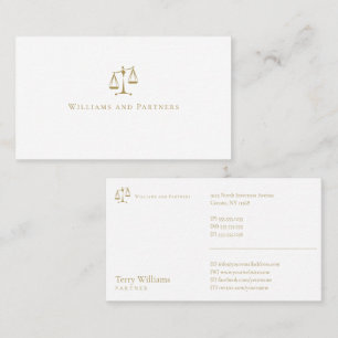 Tarjeta De Visita FISCAL DE DERECHO   Elegante y elegante Golden