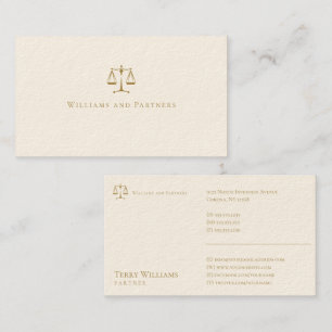Tarjeta De Visita FISCAL DE DERECHO   Elegante y elegante Golden