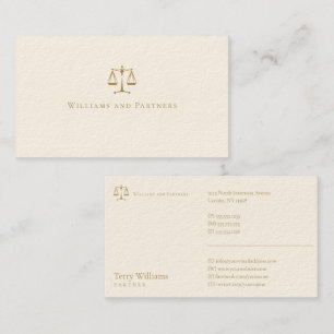Tarjeta De Visita FISCAL DE DERECHO   Elegante y elegante Golden
