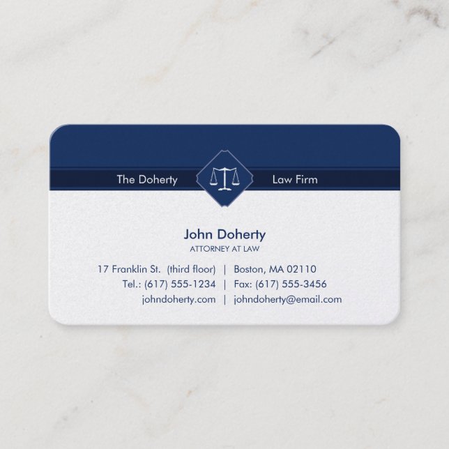 Tarjeta De Visita FISCAL DE DERECHO | Oficina de Derecho (Anverso)