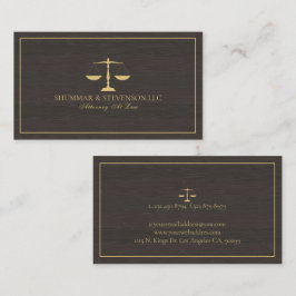 Tarjeta De Visita Fiscal de la ley: textura falsa de madera oscura