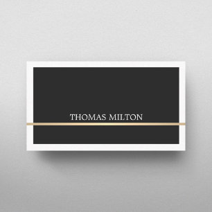 Tarjeta De Visita Fiscal elegante de la línea de oro de Black White
