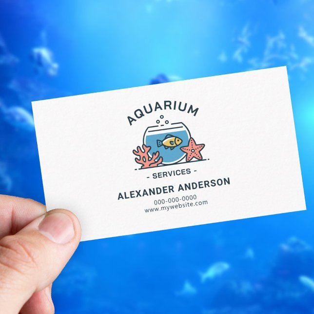 Tarjeta De Visita Fish Bowl - Servicios de acuario (Fish Bowl - Aquarium Services Business Card)