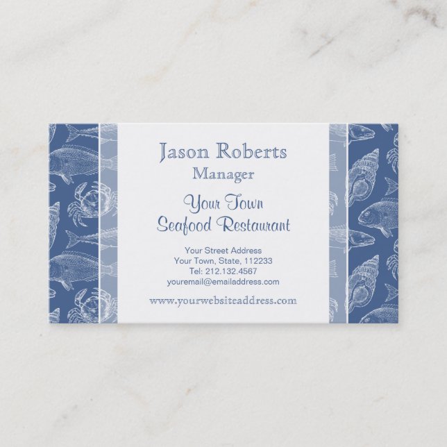 Tarjeta De Visita Fisher Boat o Seafood Restaurant (Anverso)