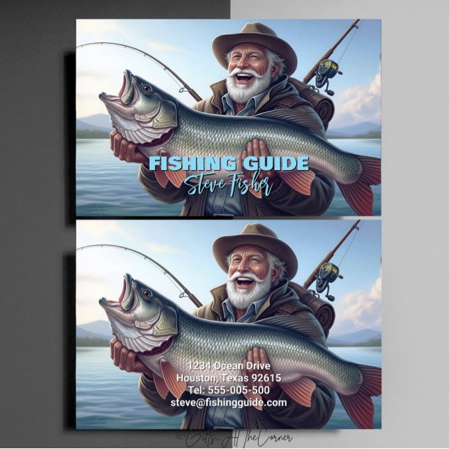 Tarjeta De Visita Fishing Guide Fisherman Fish Lake Ocean (Subido por el creador)