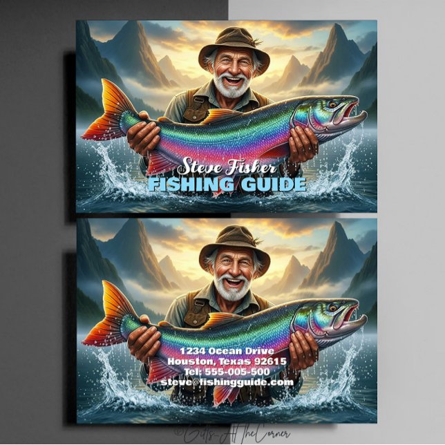 Tarjeta De Visita Fishing Guide Fisherman Fish Lake Ocean (Subido por el creador)