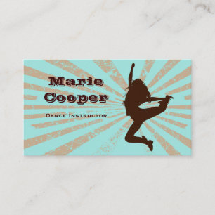 Tarjeta De Visita Fitness Business Card Dance Blue Brown
