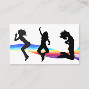 Tarjeta De Visita Fitness Business Card Rainbow Wave Dance
