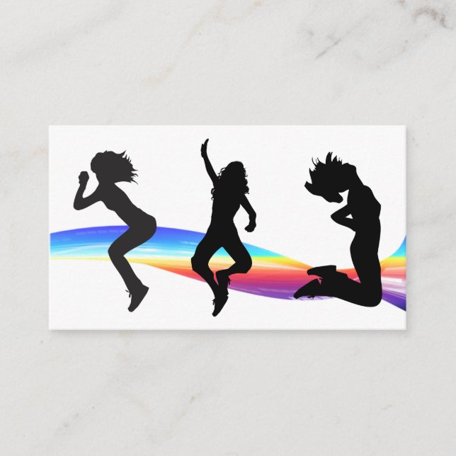 Tarjeta De Visita Fitness Business Card Rainbow Wave Dance (Anverso)