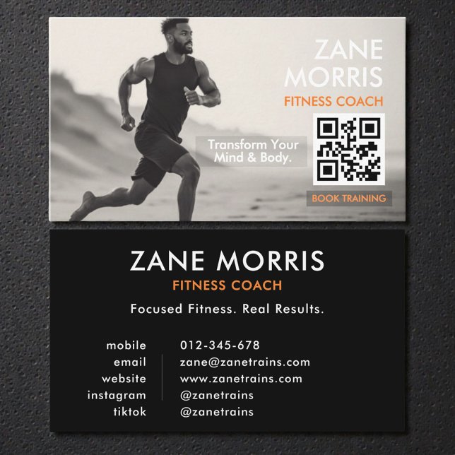 Tarjeta De Visita Fitness Coach QR Code (Subido por el creador)