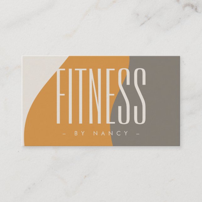 Tarjeta De Visita Fitness Earth Tones Rustic (Anverso)