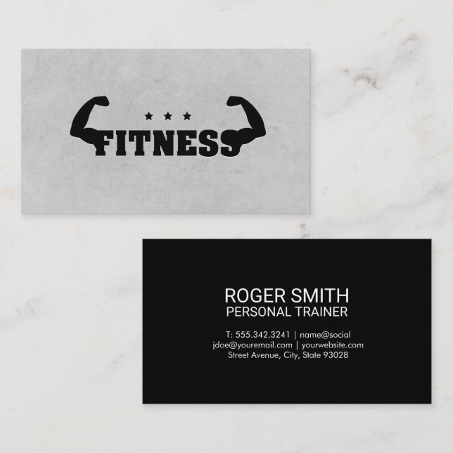 Tarjeta De Visita Fitness Flex | Entrenador personal (Anverso / Reverso)