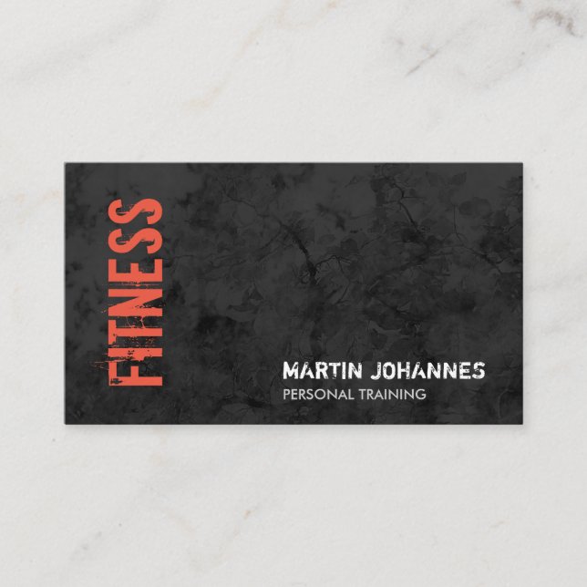 Tarjeta De Visita Fitness Personal Trainer Bodybuilding Gris Moderno (Anverso)