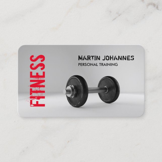 Tarjeta De Visita Fitness Personal Trainer Bodybuilding Moderno (Anverso)