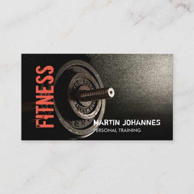 Tarjeta De Visita Fitness Personal Trainer Bodybuilding Moderno Shar (Anverso)