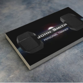 Tarjeta De Visita Fitness Personal Trainer Dumbbell & Earth