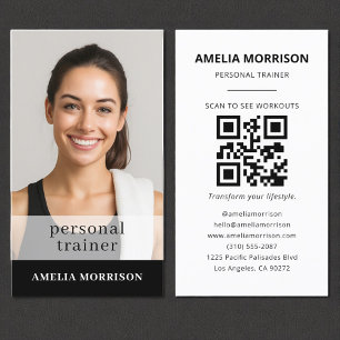 Tarjeta De Visita Fitness Personal Trainer Foto de código QR