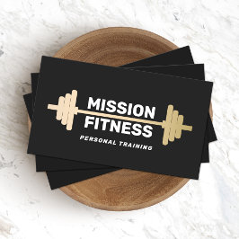 Tarjeta De Visita Fitness Personal Trainer Gold Barbell