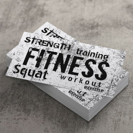 Tarjeta De Visita Fitness Personal Trainer Guay Grunge Profesional