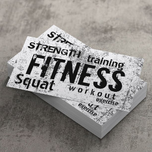 Tarjeta De Visita Fitness Personal Trainer Guay Grunge Profesional