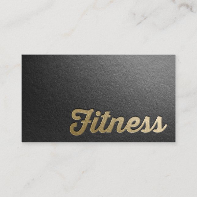 Tarjeta De Visita Fitness Personal Trainer Mínimo Negro Patrón de or (Anverso)