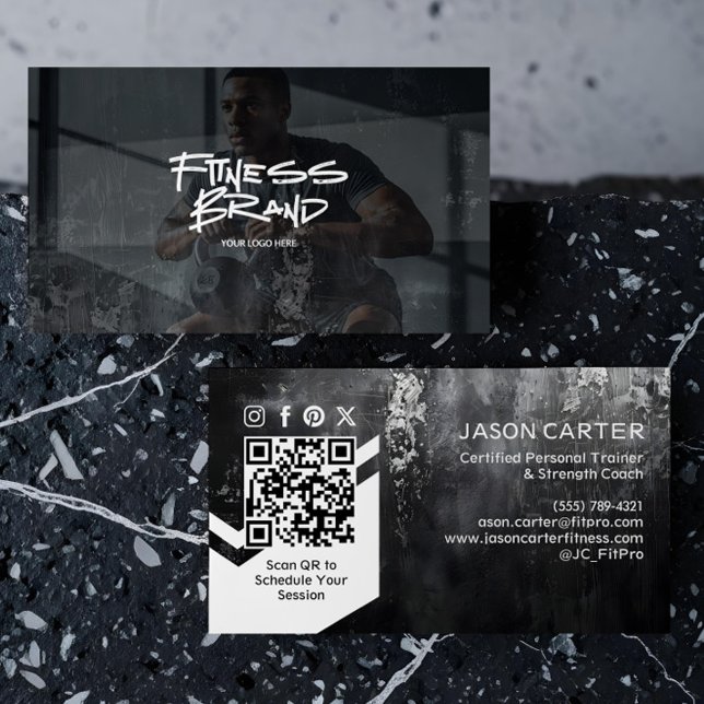 Tarjeta De Visita Fitness Personal Trainer Modern Trendy Sporty (Fitness Personal Trainer Modern Trendy Sporty Business Card)